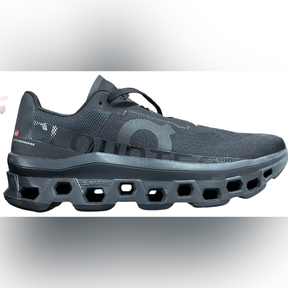 ON CLOUDMONSTER w/CloudTec Men’s Athletic Shoe In All Black Sz 10.5 ✨NIB✨ - Picture 9 of 14